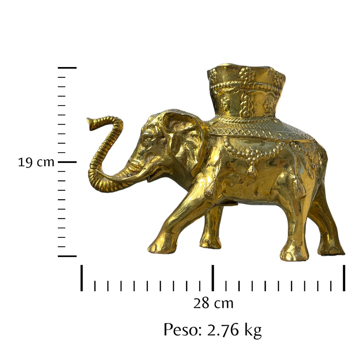 Elefante de bronce fundido 19 cm - Guardianes de Ganesha