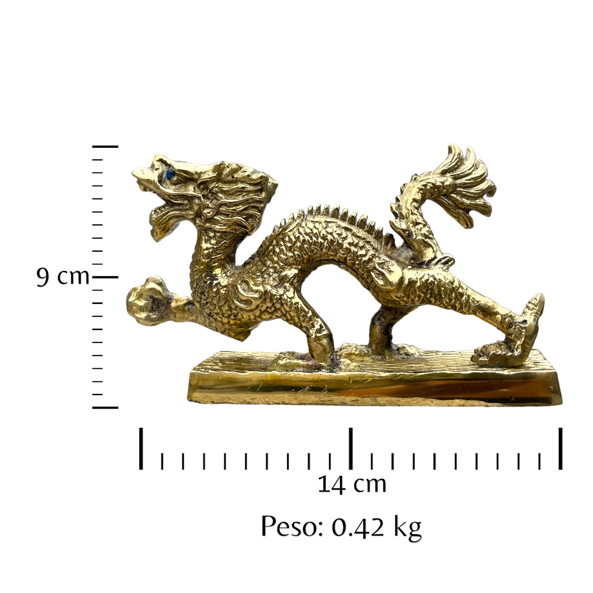 Dragón tianlong de bronce fundido 9 cm