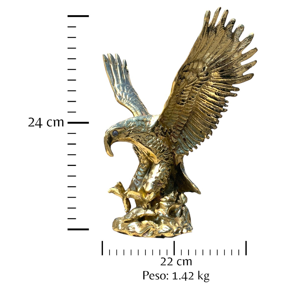 Águila de bronce fundido 24 cm - Ala de fuego