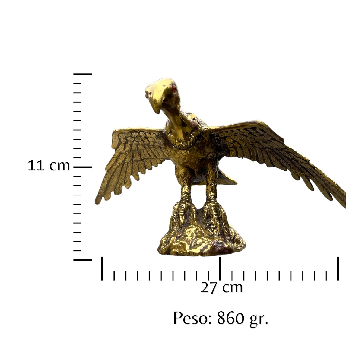 Cóndor de bronce fundido 11 cm - Majestad andina