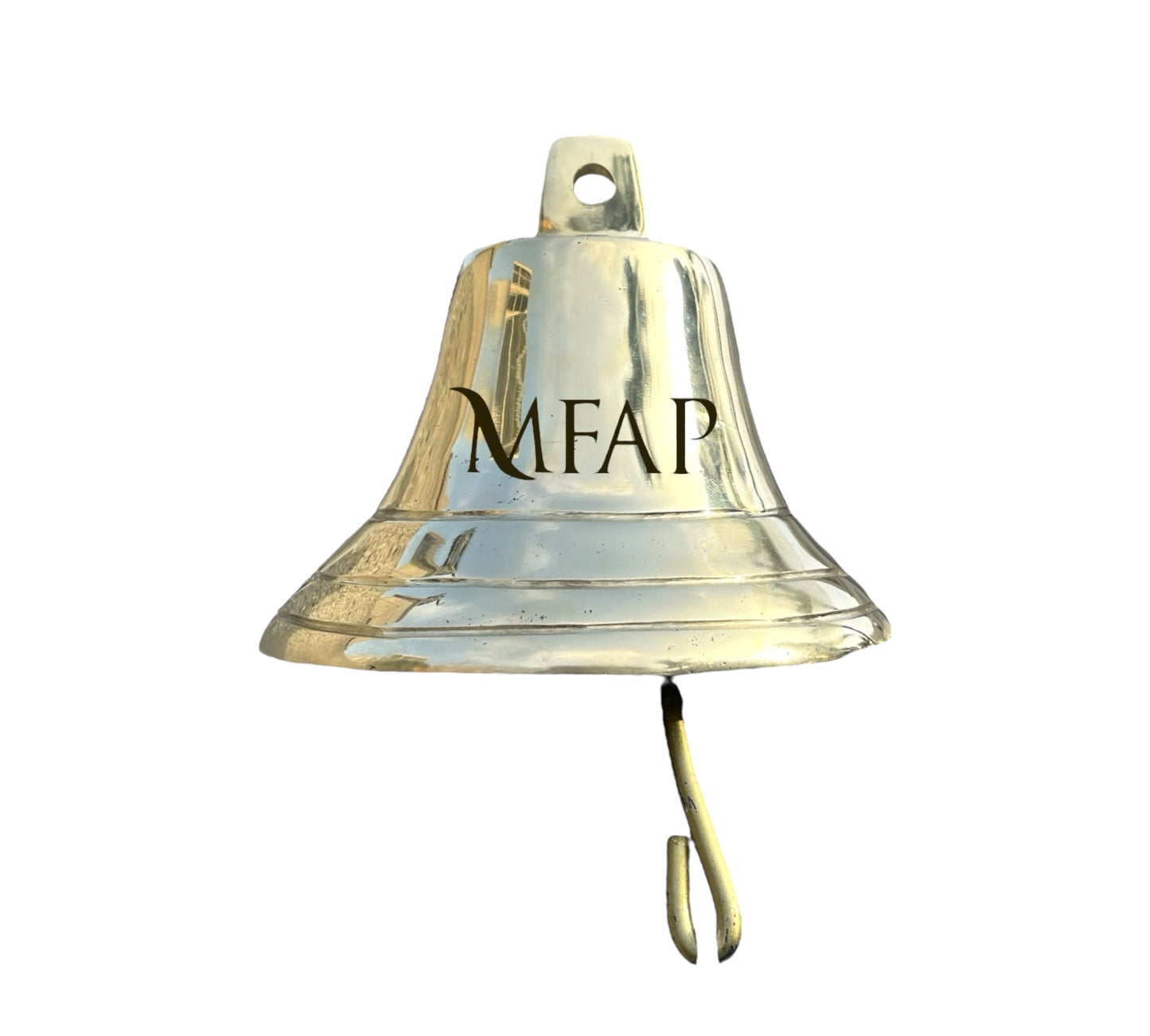 Pack campana en bronce fundido 16 cm más colgador y gancho en hierro - Morfeo / PCBFHM16