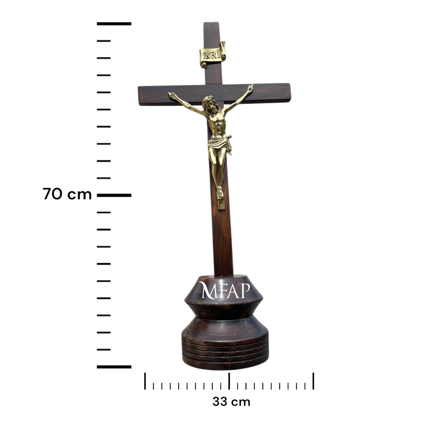 Cruz de madera con bronce fundido 70 cm - Crux vitae