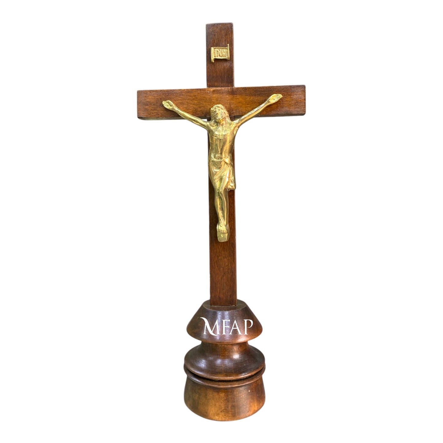 Cruz madera con bronce fundido 34 cm - Silencio del calvario