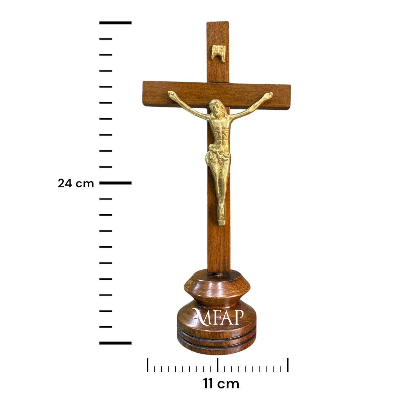 Cruz madera con bronce fundido 24 cm - Susurro divino