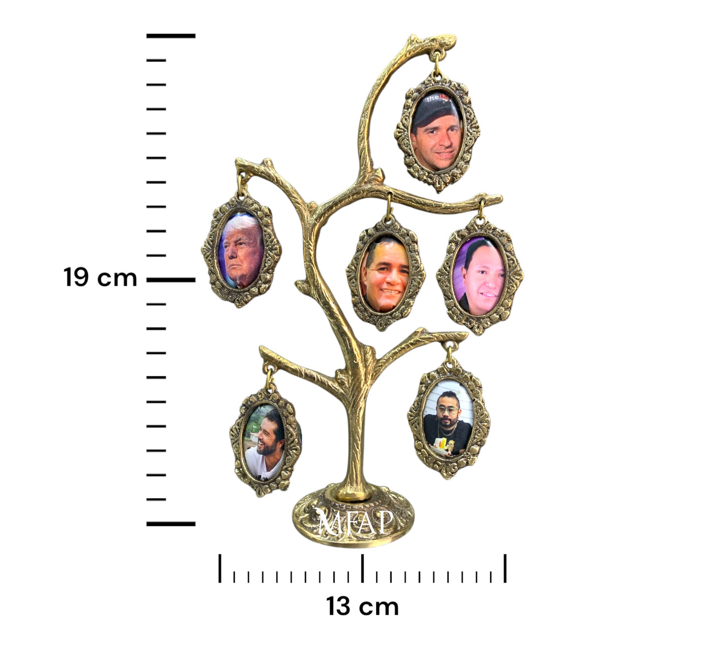 Árbol genealógico de 6 fotos en bronce fundido 19 cm - Nuestras raíces