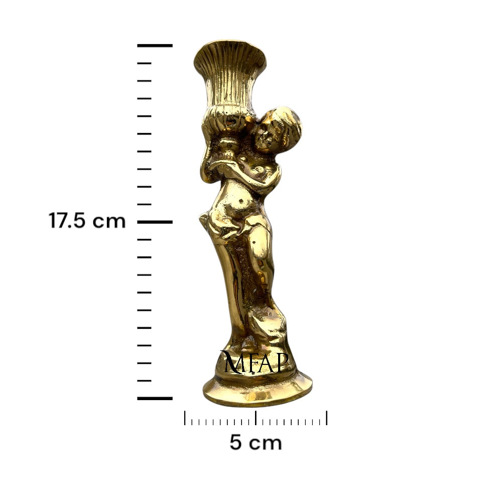 Candelabro de 1 vela en bronce fundido 17.5 cm - Griego