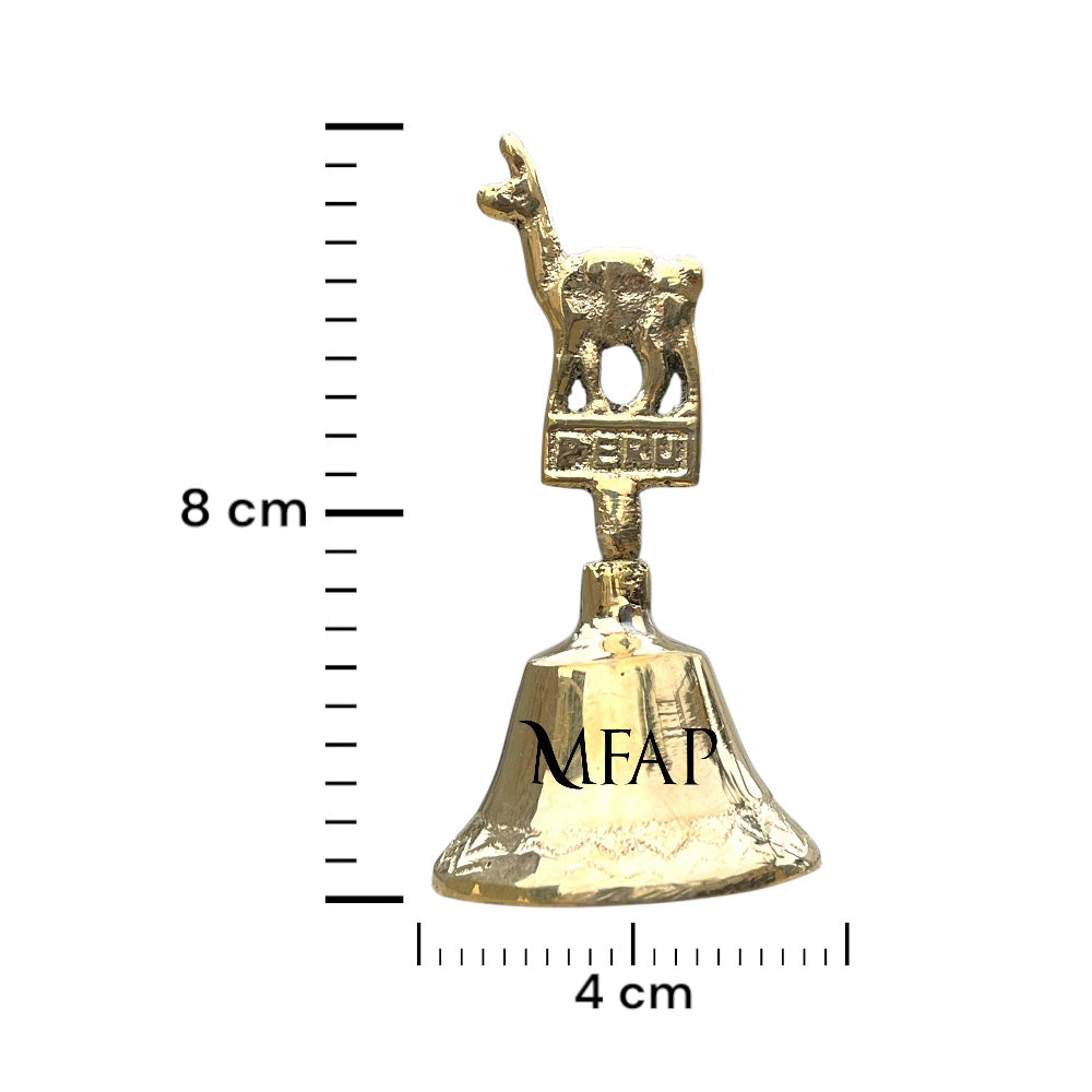 Campana en bronce fundido 8 cm - Llama