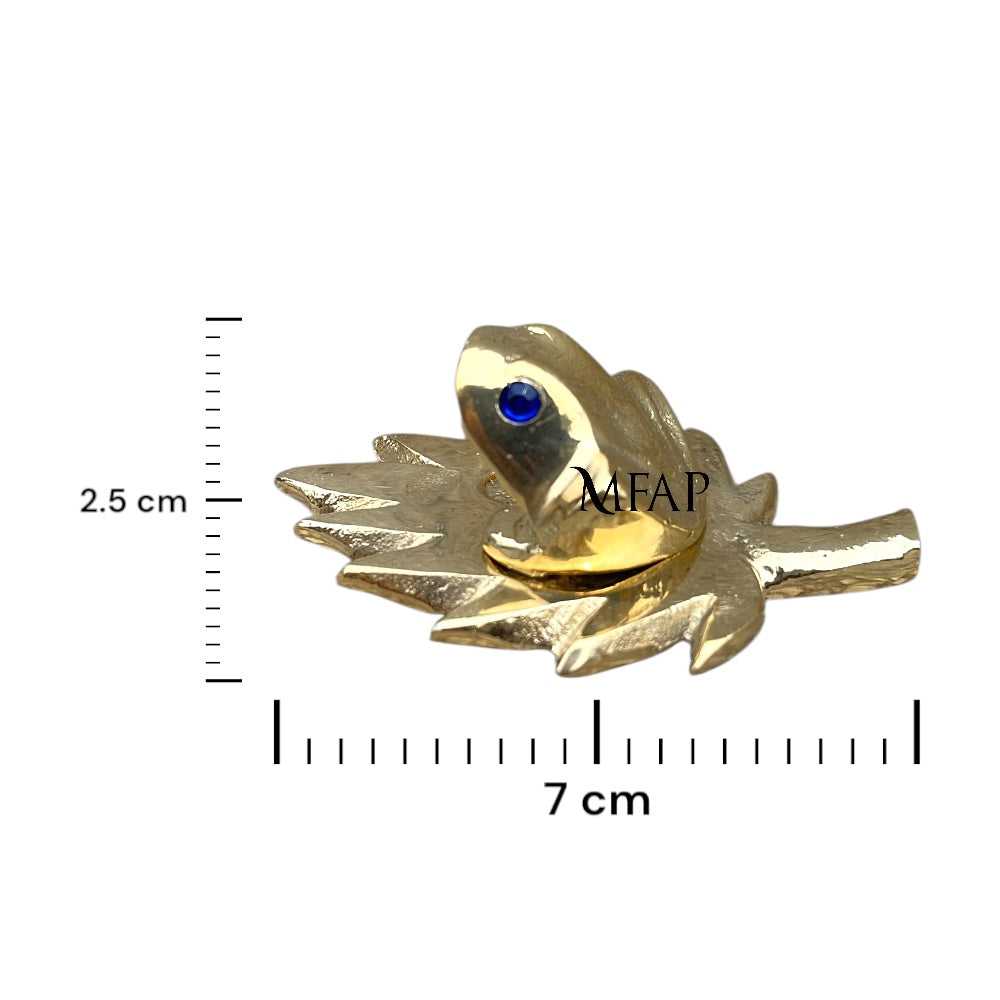 Sapito en Flor de Loto de bronce fundido 2.5 cm