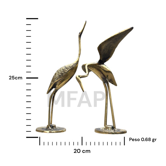 Pareja de Garzas en Bronce