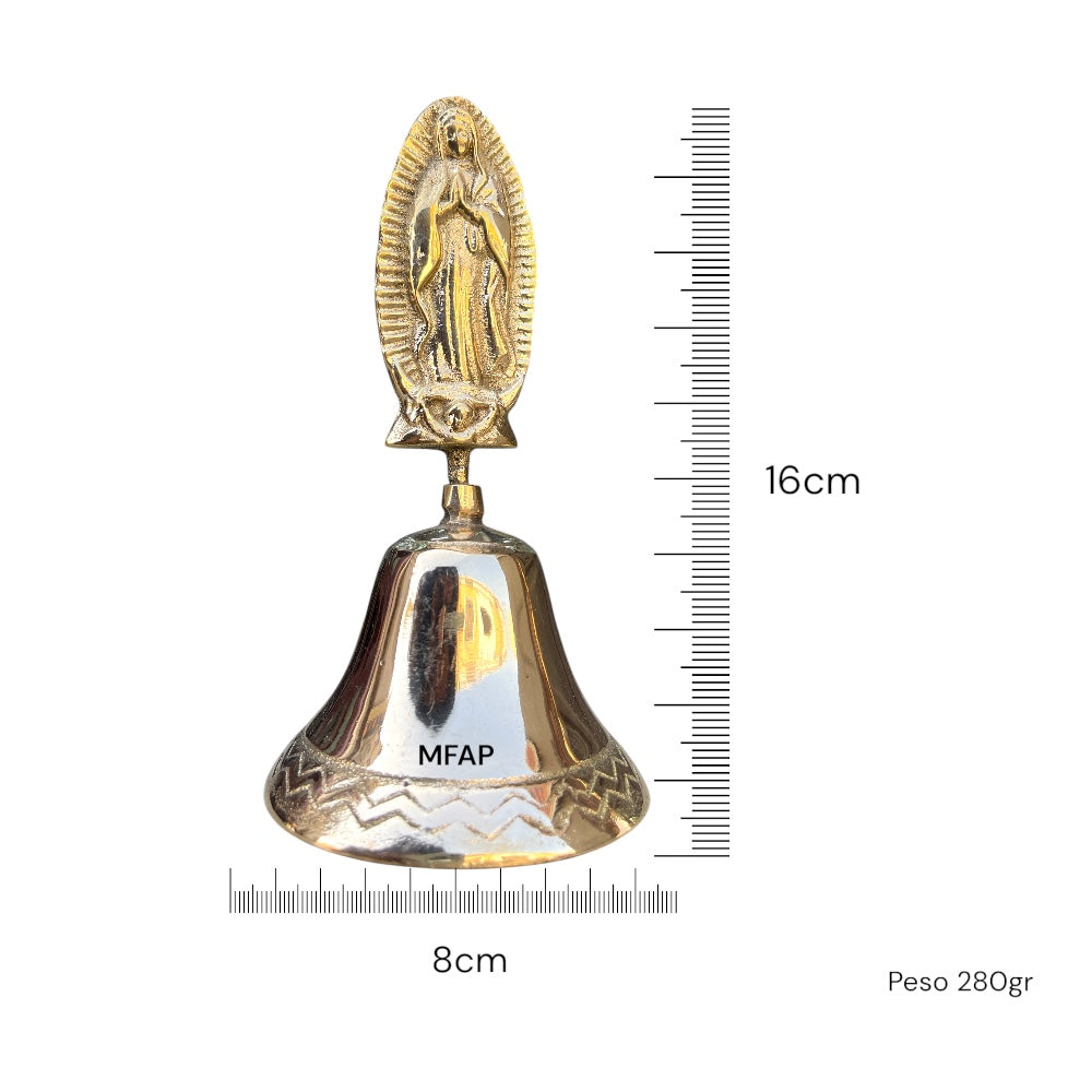 Campana de mesa bronce Virgen de Guadalupe