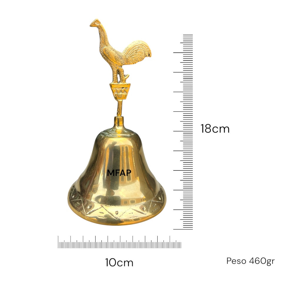 campana bronce 18cm gallo grande
