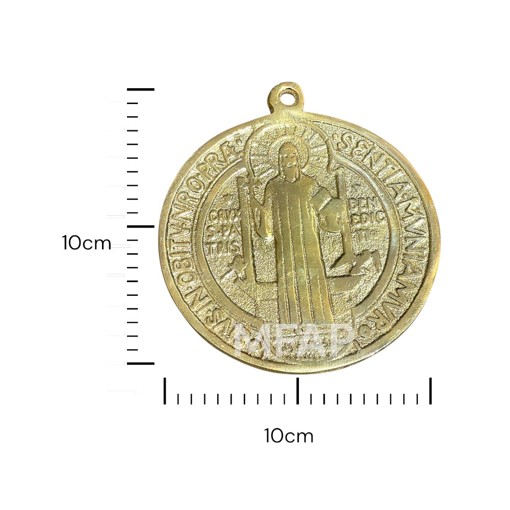 San Benito medalla en bronce 10 cm