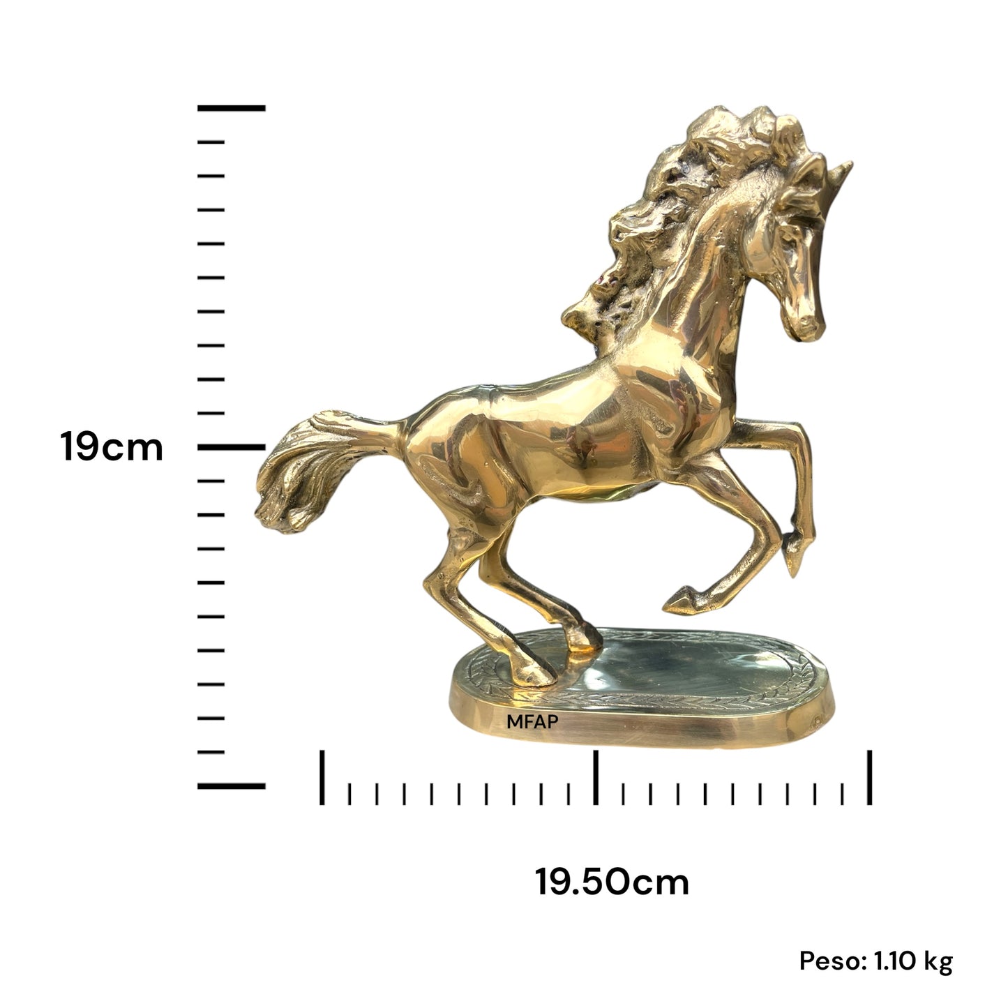 Caballo de bronce fundido 19 cm - Leyenda de campo