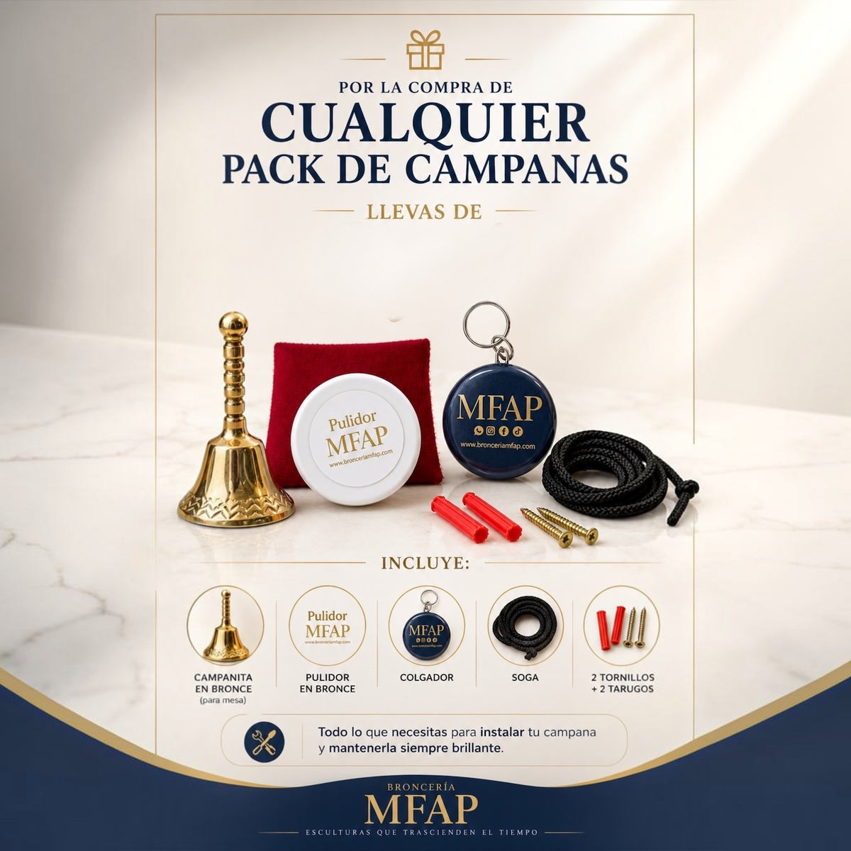 Pack Orfeo campana más colgador 13 cm / PCBFO13