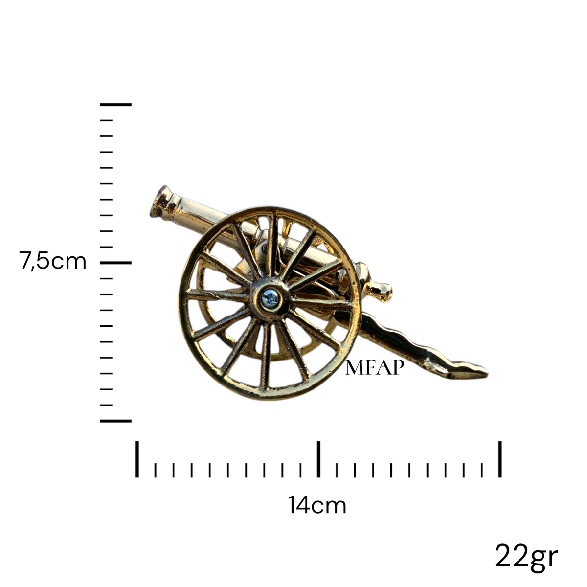 Cañón de bronce fundido 7.5 cm - Centinela de Artillería