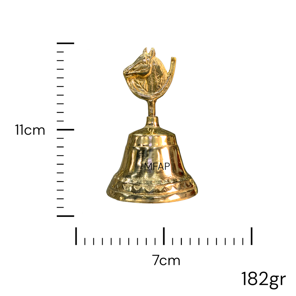 Campana de Mesa en Bronce con Caballo y Herraje – Diseño Ecuestre