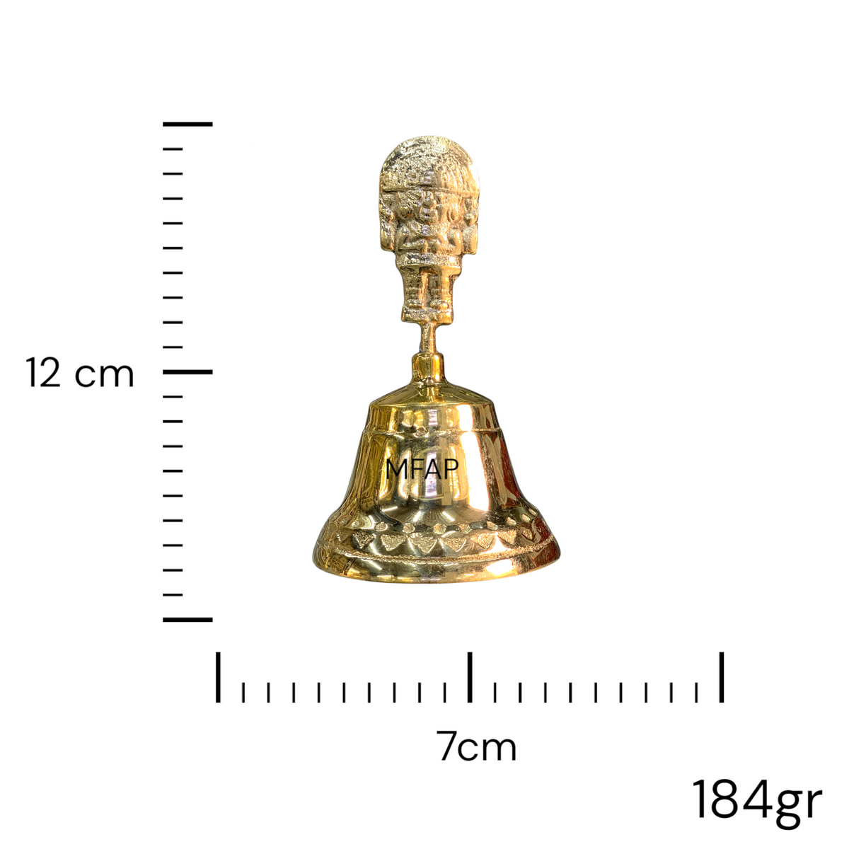 Campanita de Mesa en Bronce con Tumi – Símbolo de la Cultura Peruana
