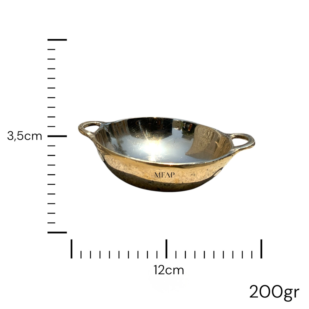 Paila decorativa en bronce pulido 12 cm – Dorada