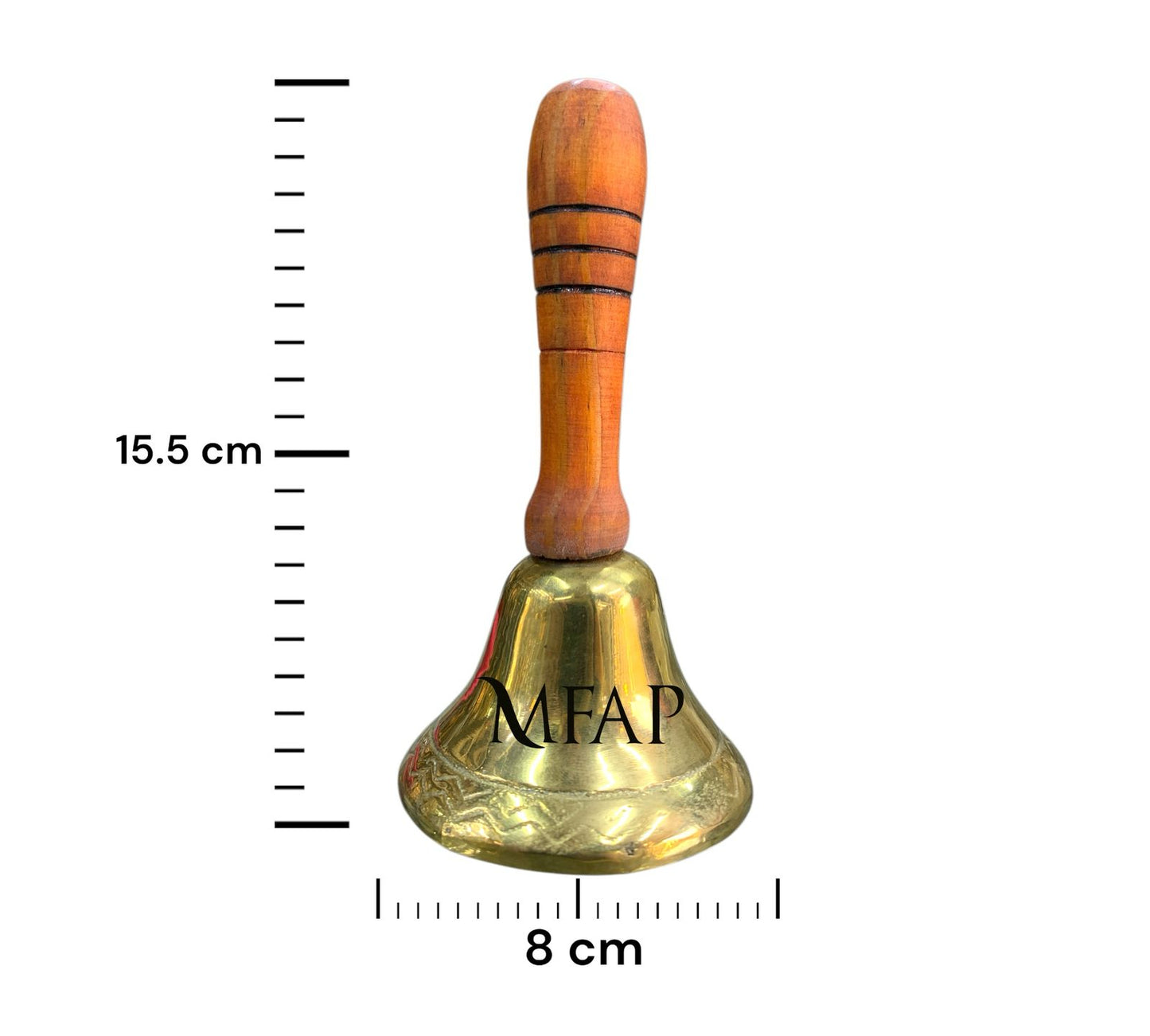 Campana mango de madera en bronce fundido 15.5 cm - Épica