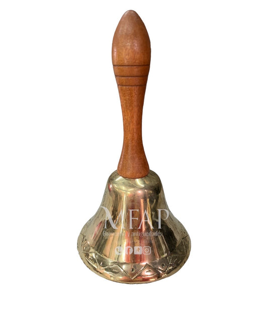 Campana en bronce fundido mango de madera 21 cm - Crepúsculo al amanecer