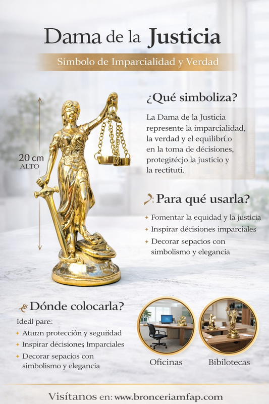 Dama de la justicia 19 cm en bronce fundido - Diosa de la balanza DMDJ19