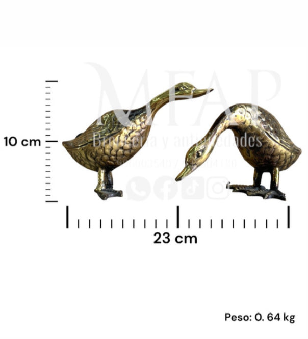 Guardianes del estanque - ganzos de bronce 10 cm