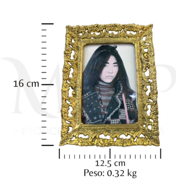 Porta retrato mediano en bronce fundido 16 cm - Toque clasico