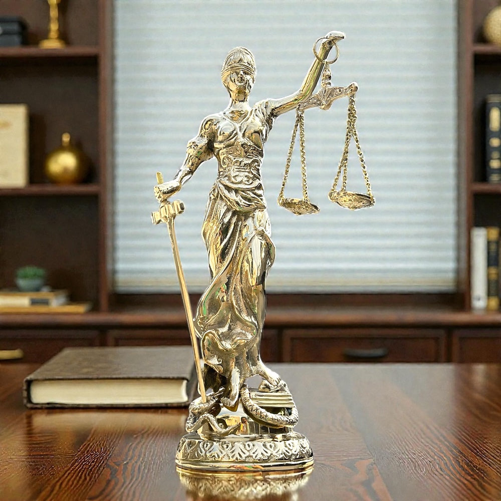 Dama de la justicia 38 cm en bronce fundido - Guardiana de la equidad DMGJ38