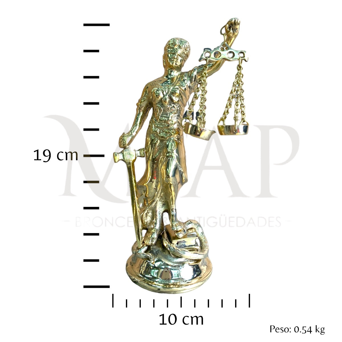 Dama de la justicia 19 cm en bronce fundido - Diosa de la balanza DMDJ19