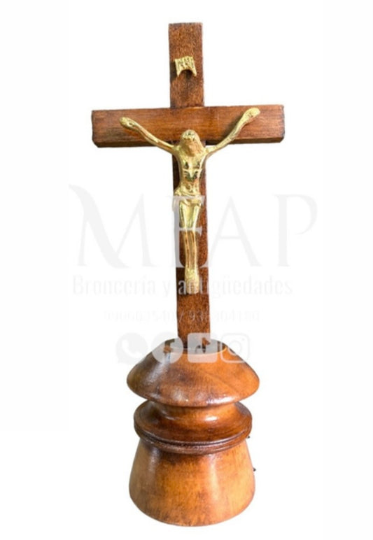 Cruz madera con bronce fundido 26 cm - Eterna salvación