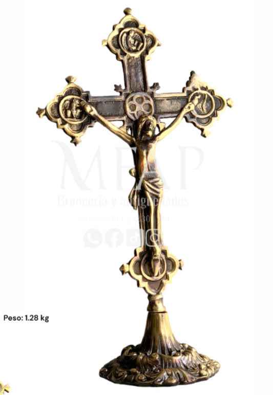 Cruz en bronce fundido 40 cm - Luz redentora