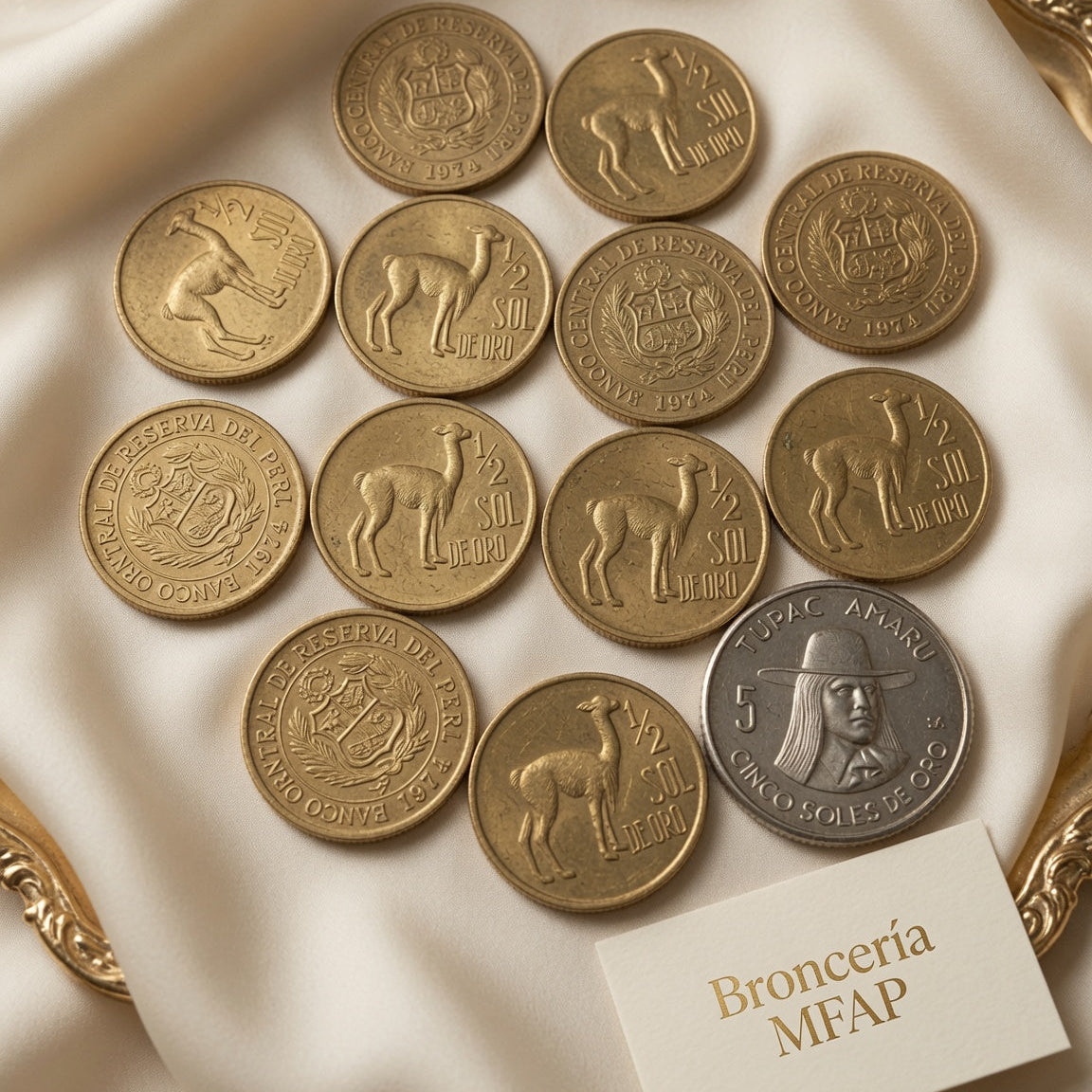 Arras de Matrimonio con Monedas Originales Antiguas Peruanas de Bronce y Níquel | Broncería MFAP