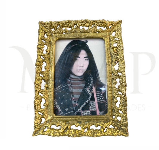 Porta retrato mediano en bronce fundido 16 cm - Toque clasico