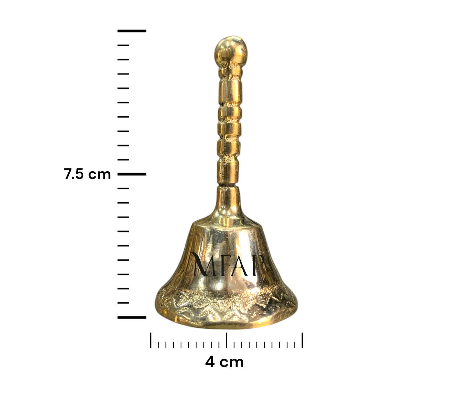 Campana palito en bronce fundido 7.5 cm - Llamarada de medianoche