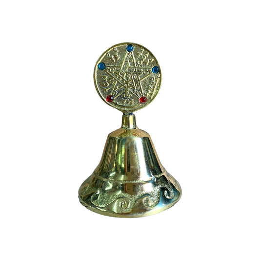 Campana de mesa pentagrama en bronce fundido 8cm - Melodía de los astros