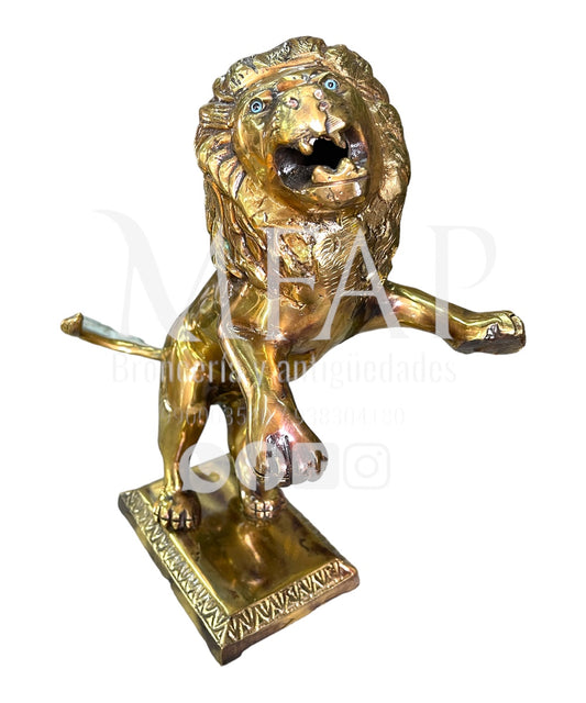 León de bronce fundido 28 cm - Guardia del reino
