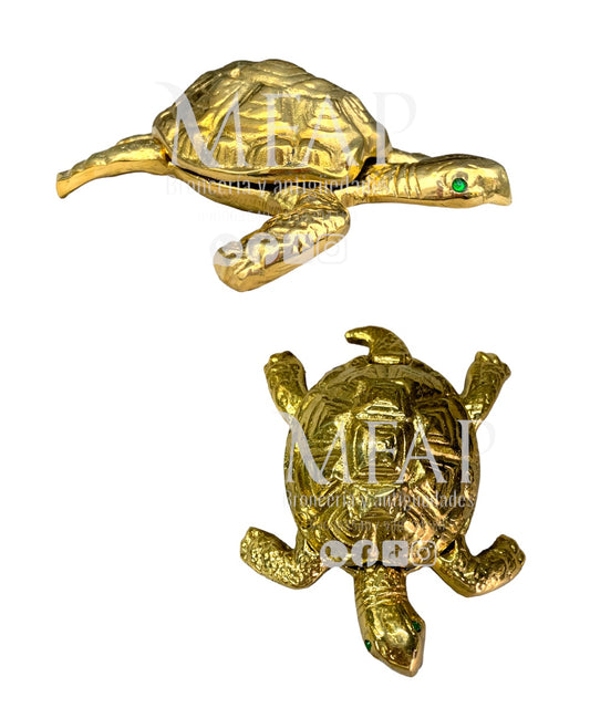 Cenicero en forma de tortuga en bronce fundido 11 cm - Refugio de cenizas
