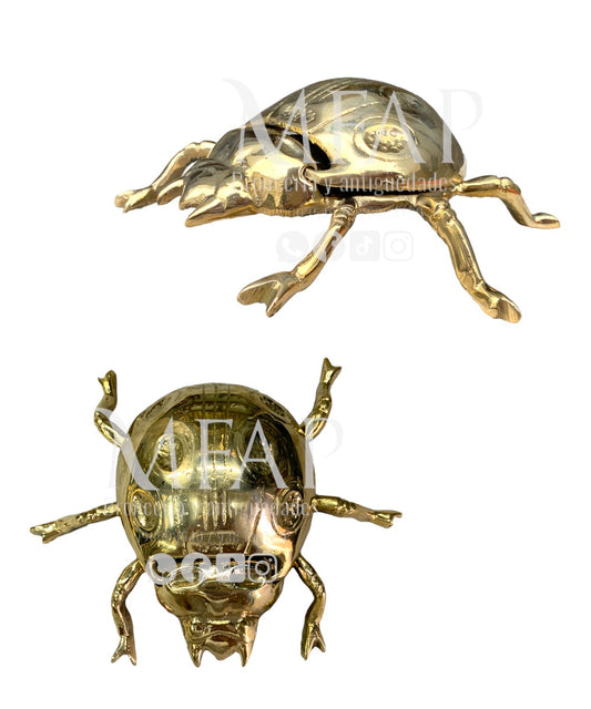 Cenicero en forma de mariquita en bronce fundido 10 cm - Refugio de humo