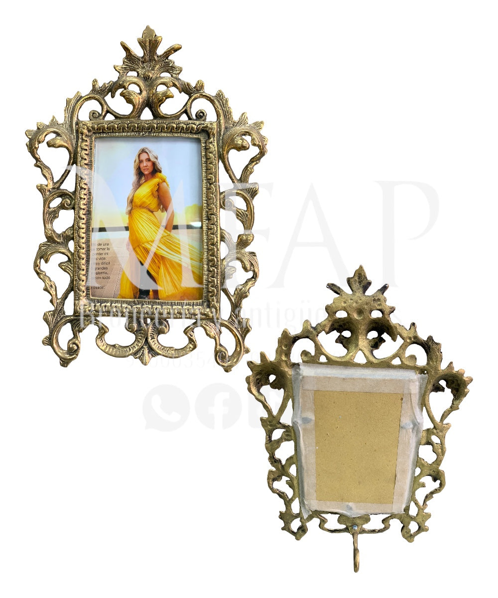 Porta retrato grande en bronce fundido 27 cm - Elegancia dorada