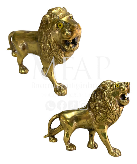 León de bronce fundido 9 cm - Espíritu salvaje