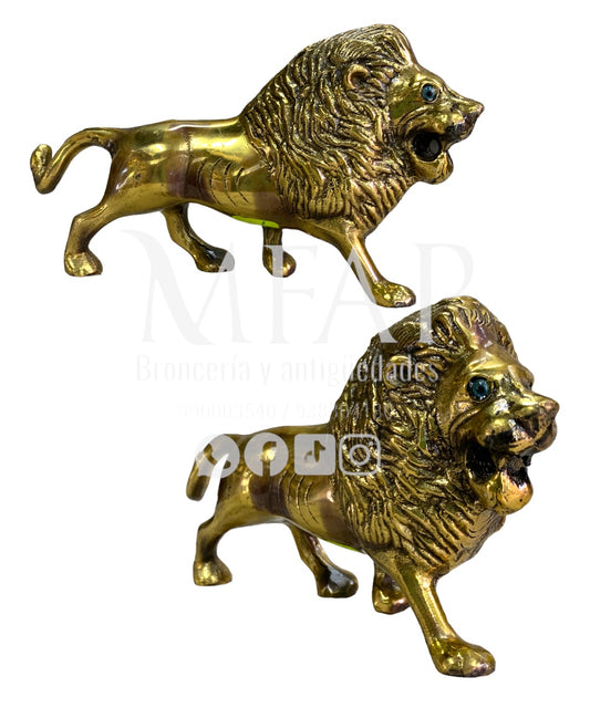 León de bronce fundido 9 cm - Centinela real