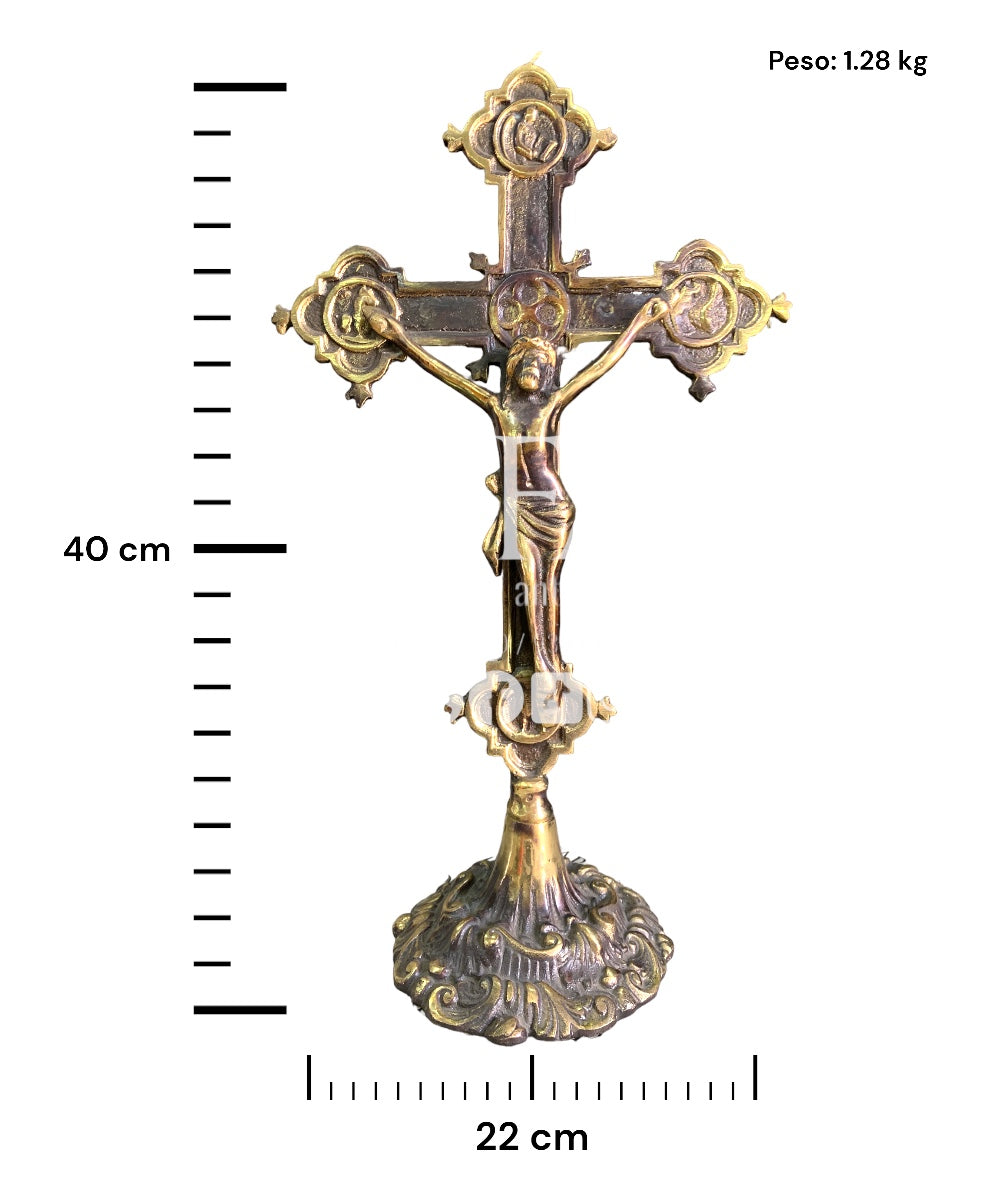 Cruz en bronce fundido 40 cm - Luz redentora