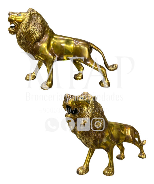 León de bronce fundido 15 cm - Fiero guardián