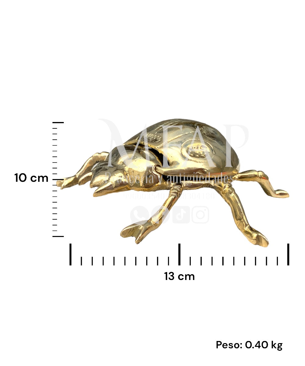 Cenicero en forma de mariquita en bronce fundido 10 cm - Refugio de humo