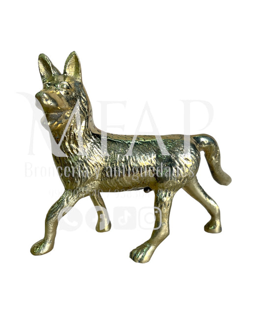 Unión de lealtad - perro parado de bronce 10 cm