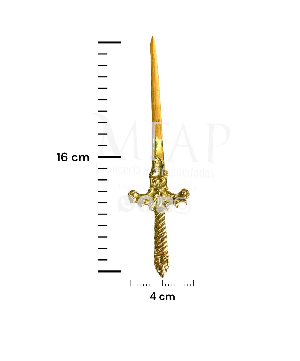 Espada en bronce fundido 16 cm - Daga ornamental