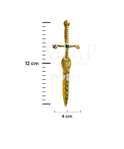 Espada de leyenda en bronce fundido 12 cm