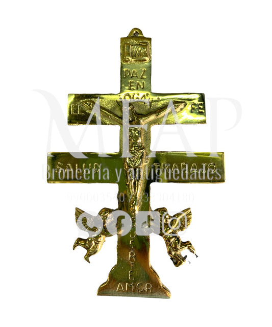 Cruz de Caravaca en bronce fundido 14 cm