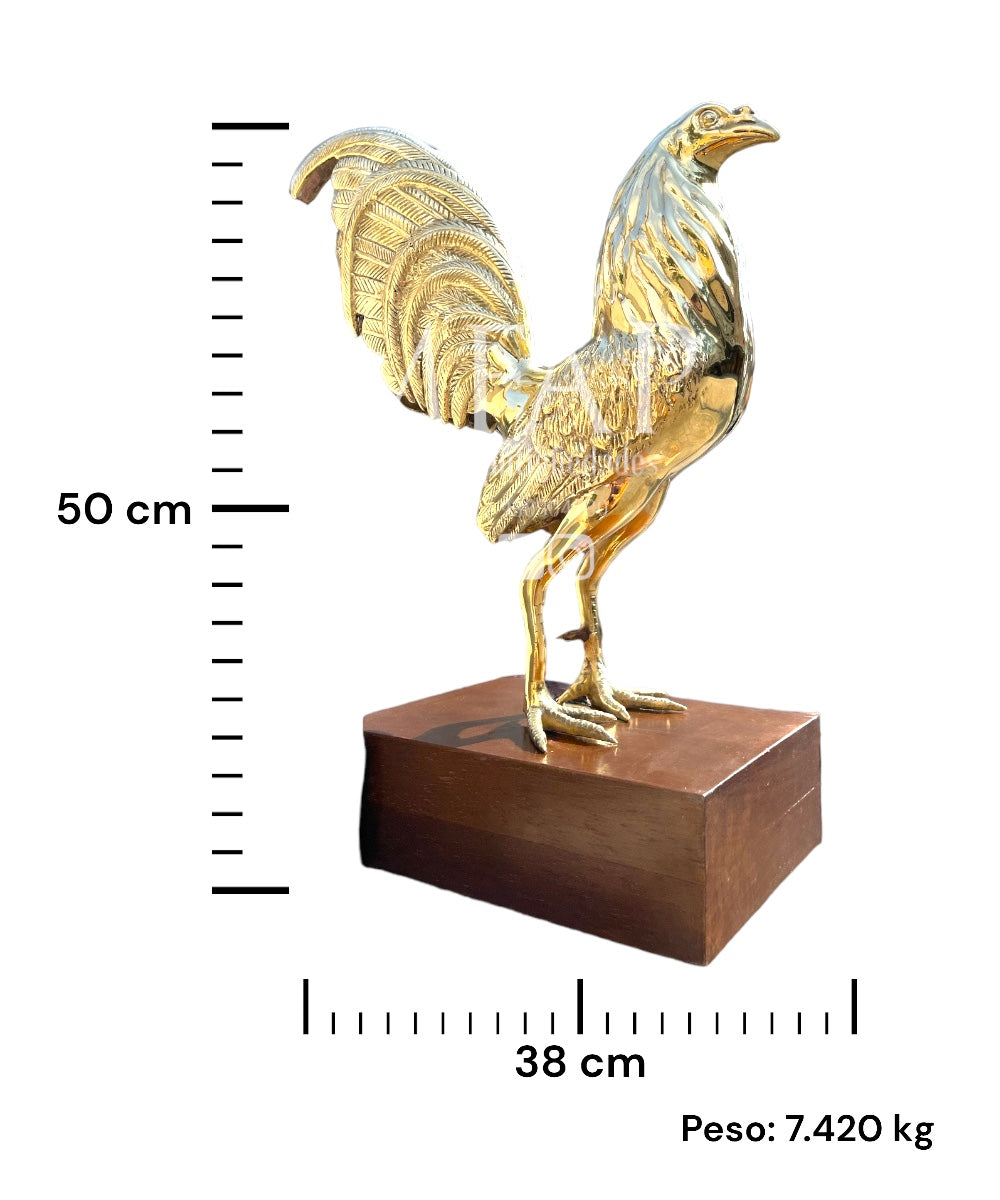 Piquero con base - gallo de bronce 50 cm