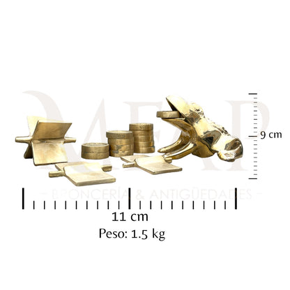 Juego de sapo de bronce 8.5 cm